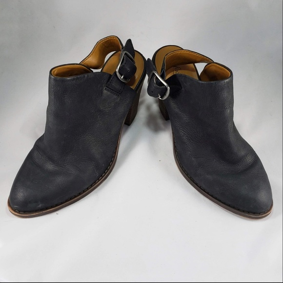 LUCKY BRAND Black Block-Heel Leather Ankle Boots - Picture 5 of 7